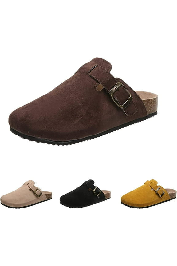 Unisex Cork Slippers,Soft Clogs Shoes for Women Men,Clogs-Mules House Slipers with Arch Support and Adjustable Buckle