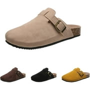 Unisex Cork Slippers,Soft Clogs Shoes for Women Men,Clogs-Mules House Slipers with Arch Support and Adjustable Buckle