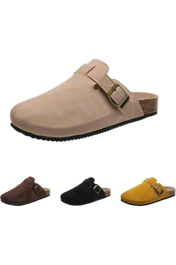 Unisex Cork Slippers,Soft Clogs Shoes for Women Men,Clogs-Mules House Slipers with Arch Support and Adjustable Buckle
