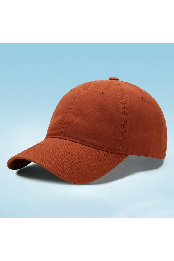 Unisex Cotton Baseball Cap Adjustable Soft Top Solid Color Dad Hat Curved Brim Sun Protection Cap for Casual Outdoor All Season Wear,Orange