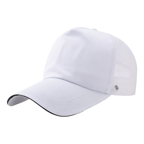 Unisex Cotton Baseball Cap with Mesh Back – Lightweight Hat for Sports, Travel & Casual Style Under 5$, Yubnlvae Men's And Women's Summer Cotton Back Net Hat , White, One Size