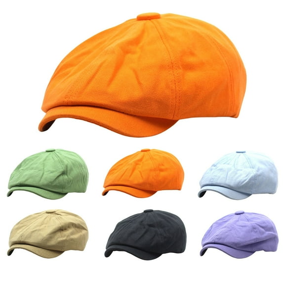 Unisex Cotton Beret Retro Solid Color Painter Style Hat for Men and Women