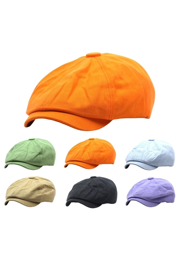 Unisex Cotton Beret Retro Solid Color Painter Style Hat for Men and Women