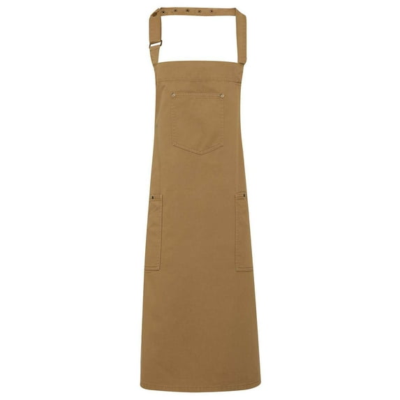 Artisan Collection by Reprime RP132 Cotton Chino Bib Apron with Pocket-Khaki