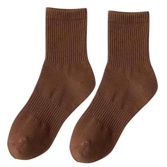Unisex Cotton Crew Socks Moisture Wicking Breathable Athletic Socks Solid Color Mid Calf Socks for Sports Home Daily Activities