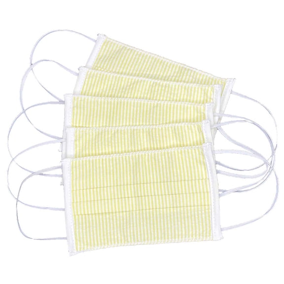 Unisex Cotton Mask Adjustable Anti Dust Fashion Face Washable Reusable Cloth (LT Mask Yellow X5)