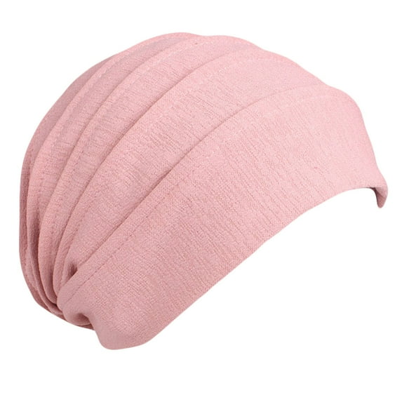Unisex Cotton Sleep Cap Cancer Beanie Muslim Turban Hair Loss Chemo Hat Pleated