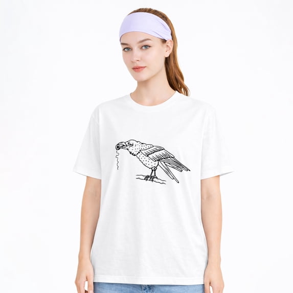 Unisex Cotton T-Shirt Crow Bird Graphic Gothic Halloween Tee