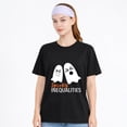 thumbnail image 1 of Unisex Cotton T-Shirt Spooky Inequalities Math Ghost Graphic Tee, Casual School Halloween Shirt, 1 of 7