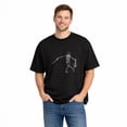 thumbnail image 1 of Unisex Cotton T-Shirt, Walking Skeleton Minimal Graphic Crew Neck Short Sleeve Tee for Halloween Party, 1 of 7