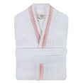 thumbnail image 1 of Unisex Cotton Terry Kimono Bathrobe with Embroidery All-Season Robe, XL, Emberglow-White, 1 of 12