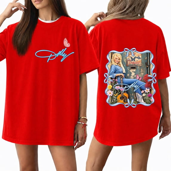 Unisex Country Music Parton Memorial T-shirt for Women and Men Graphic Dolly Western Blouses Short Sleeve Round Neck T-shirts,(S)