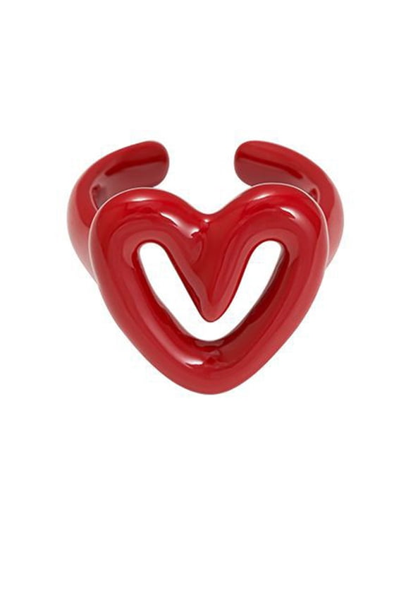 Unisex Couple Jewelry Hollow Out Love Heart Rings with Irregular Knuckles Designs Fashion Accessory
