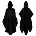 thumbnail image 1 of Unisex Court Style Cape Punk Style Loose Hooded Button Down Woolen Loose Cape Top, 1 of 7