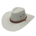 thumbnail image 1 of Unisex Cowboy Hat Outfit Straw Felt Wide Brim Western Fedora for Country Concert Rodeo Brown Black Outdoor Wedding Party Accessories, 1 of 3