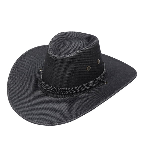 Unisex Cowboy Hat Outfit Straw Felt Wide Brim Western Fedora for Country Concert Rodeo Brown Black Outdoor Wedding Party Accessories
