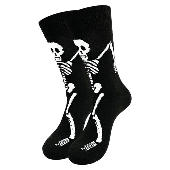 Unisex Crew Socks Skeleton Print Halloween Party Sports Casual Long Tube Socks Daily Wear