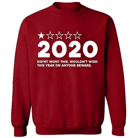 Unisex Crewneck Sweatshirt, 2020 Bad Rating, Slim Fit, Long Sleeve Sweater - Antiquee Cherry Small