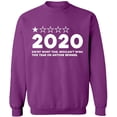thumbnail image 1 of Unisex Crewneck Sweatshirt, 2020 Bad Rating, Slim Fit, Long Sleeve Sweater - Purple 2X-Large, 1 of 2