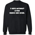 thumbnail image 1 of Unisex Crewneck Sweatshirt, 7 Days Without a Pun Makes One, Custom Sweater, Slim Fit, Long Sleeve Sweater - Black 2X-Large, 1 of 2