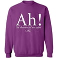 thumbnail image 1 of Unisex Crewneck Sweatshirt, Ah The Element of Surprise, Custom Sweater, Slim Fit, Long Sleeve Sweater - Purple Large, 1 of 2