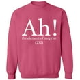 thumbnail image 1 of Unisex Crewneck Sweatshirt, Ah The Element of Surprise, Custom Sweater, Slim Fit, Long Sleeve Sweater - Safety Pink Small, 1 of 2