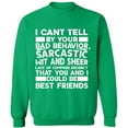 thumbnail image 1 of Unisex Crewneck Sweatshirt, Bad Behavior Sarcastic, Custom Sweater, Slim Fit, Long Sleeve Sweater - Irish Green Large, 1 of 2