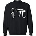 thumbnail image 1 of Unisex Crewneck Sweatshirt, Be Rational Get Real Pi, Custom Sweater, Slim Fit, Long Sleeve Sweater - Black X-Large, 1 of 2