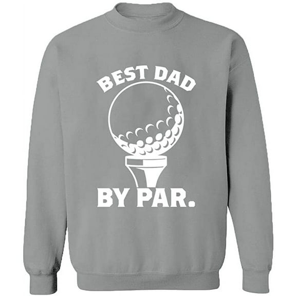 Unisex Crewneck Sweatshirt, Best Dad By Par, Custom Sweater, Slim Fit, Long Sleeve Sweater - Sport Grey Medium