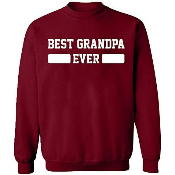 Unisex Crewneck Sweatshirt, Best Grandpa Ever, Custom Sweater, Slim Fit, Long Sleeve Sweater - Cardinal Red 2X-Large