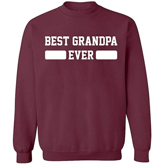 Unisex Crewneck Sweatshirt, Best Grandpa Ever, Custom Sweater, Slim Fit, Long Sleeve Sweater - Maroon 2X-Large