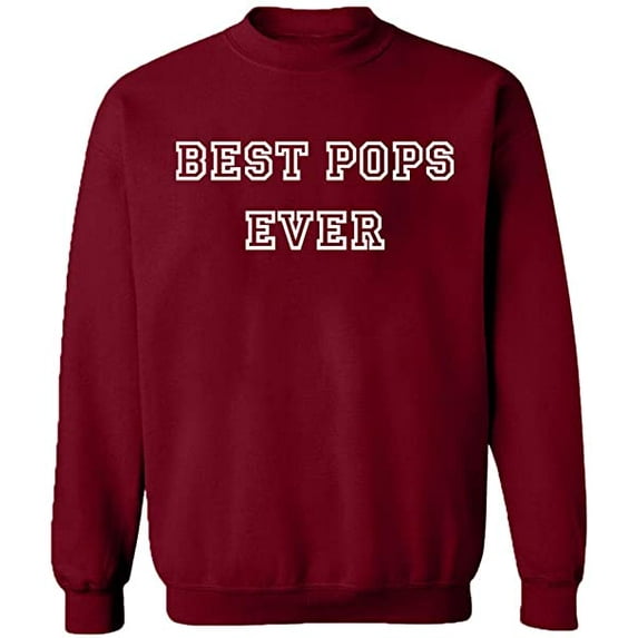 Unisex Crewneck Sweatshirt, Best Pops Ever, Custom Sweater, Slim Fit, Long Sleeve Sweater - Cardinal Red Medium