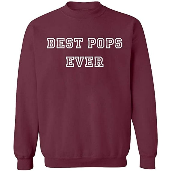 Unisex Crewneck Sweatshirt, Best Pops Ever, Custom Sweater, Slim Fit, Long Sleeve Sweater - Maroon Medium