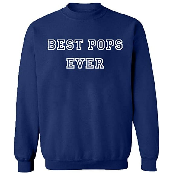 Unisex Crewneck Sweatshirt, Best Pops Ever, Custom Sweater, Slim Fit, Long Sleeve Sweater - Navy Blue 2X-Large