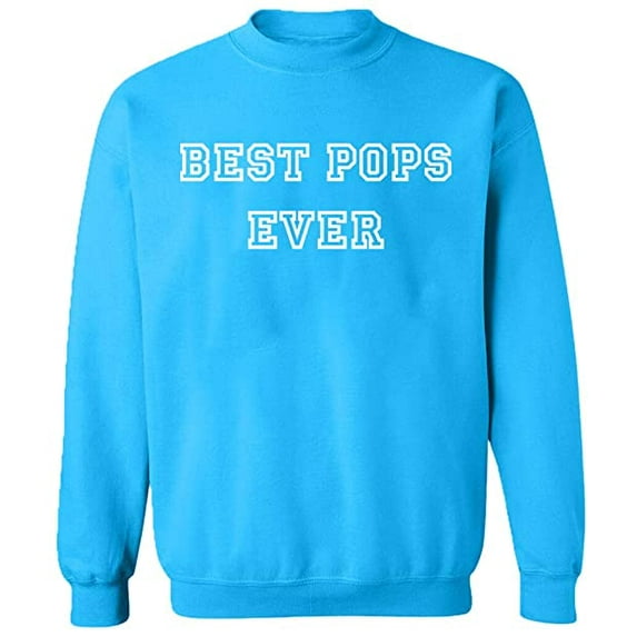 Unisex Crewneck Sweatshirt, Best Pops Ever, Custom Sweater, Slim Fit, Long Sleeve Sweater - Sapphire 2X-Large