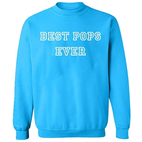 Unisex Crewneck Sweatshirt, Best Pops Ever, Custom Sweater, Slim Fit, Long Sleeve Sweater - Sapphire X-Large