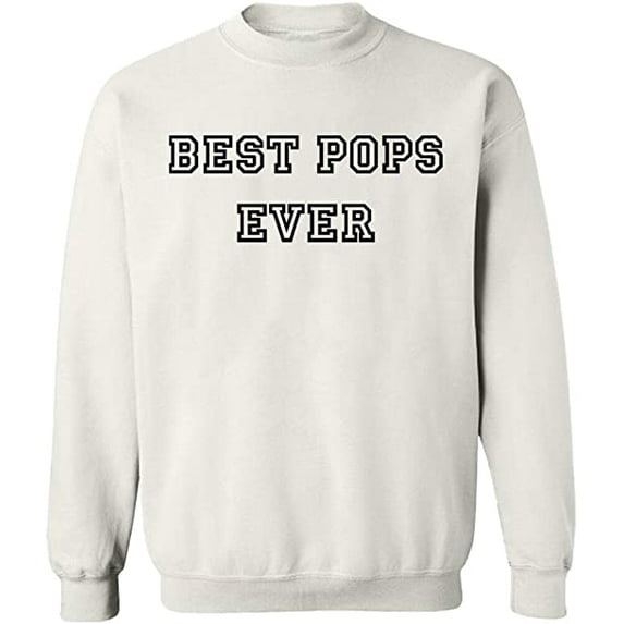Unisex Crewneck Sweatshirt, Best Pops Ever, Custom Sweater, Slim Fit, Long Sleeve Sweater - White 2X-Large