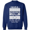 thumbnail image 1 of Unisex Crewneck Sweatshirt, Border Wall, Slim Fit, Long Sleeve Sweater - Navy Blue Medium, 1 of 2