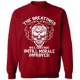 thumbnail image 1 of Unisex Crewneck Sweatshirt, Breating Morale Improves, Custom Sweater, Slim Fit, Long Sleeve Sweater - Antiquee Cherry Small, 1 of 2