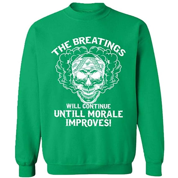 Unisex Crewneck Sweatshirt, Breating Morale Improves, Custom Sweater, Slim Fit, Long Sleeve Sweater - Irish Green Large