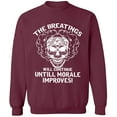thumbnail image 1 of Unisex Crewneck Sweatshirt, Breating Morale Improves, Custom Sweater, Slim Fit, Long Sleeve Sweater - Maroon Medium, 1 of 2