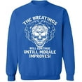 thumbnail image 1 of Unisex Crewneck Sweatshirt, Breating Morale Improves, Custom Sweater, Slim Fit, Long Sleeve Sweater - Royal Blue Medium, 1 of 2
