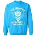 thumbnail image 1 of Unisex Crewneck Sweatshirt, Breating Morale Improves, Custom Sweater, Slim Fit, Long Sleeve Sweater - Sapphire Large, 1 of 2
