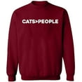 thumbnail image 1 of Unisex Crewneck Sweatshirt, Cats>People, Slim Fit, Long Sleeve Sweater - Cardinal Red 2X-Large, 1 of 2
