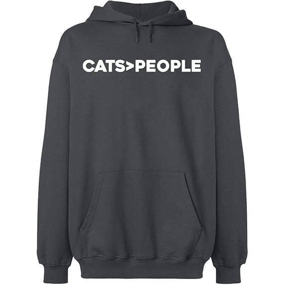 Unisex Crewneck Sweatshirt, Cats>People, Slim Fit, Long Sleeve Sweater - Charcoal Large