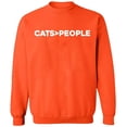 thumbnail image 1 of Unisex Crewneck Sweatshirt, Cats>People, Slim Fit, Long Sleeve Sweater - Orange 2X-Large, 1 of 2
