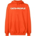 thumbnail image 1 of Unisex Crewneck Sweatshirt, Cats>People, Slim Fit, Long Sleeve Sweater - Orange Small, 1 of 2
