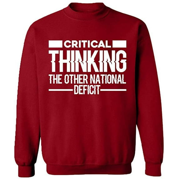 Unisex Crewneck Sweatshirt, Critical Thinking, Custom Sweater, Slim Fit, Long Sleeve Sweater - Antiquee Cherry Small