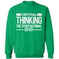 thumbnail image 1 of Unisex Crewneck Sweatshirt, Critical Thinking, Custom Sweater, Slim Fit, Long Sleeve Sweater - Irish Green X-Large, 1 of 2