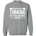 thumbnail image 1 of Unisex Crewneck Sweatshirt, Critical Thinking, Custom Sweater, Slim Fit, Long Sleeve Sweater - Sport Grey X-Large, 1 of 2